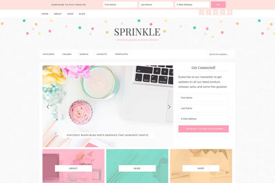 It’s time for you to Sprinkle your business with organization and functionality. With a gorgeous design and loads of possibilities, this theme is sure to fit your needs! Sprinkle Pro is perfect for businesses that have products, services, and content that needs to be noticed. In a world with so many choices and distractions, your website should create a clear path for your ideal customer. The Sprinkle Pro theme does just that!